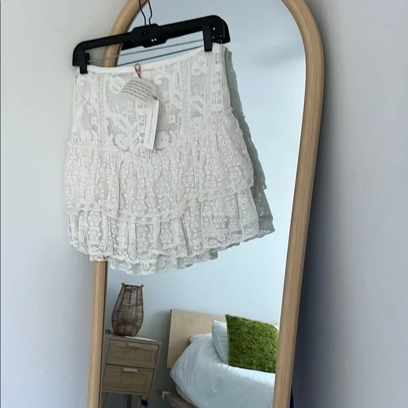 LoveShackFancy White Lace Ruffle skirt - Picture 4 of 9
